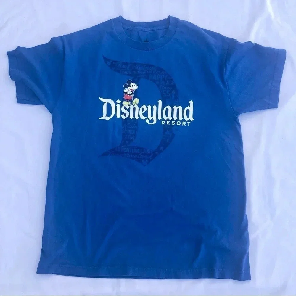 Disneyland Resort Graphic Tee‎ Shirt Mens Size L Blue Short Sleeves 1955 Mickey
